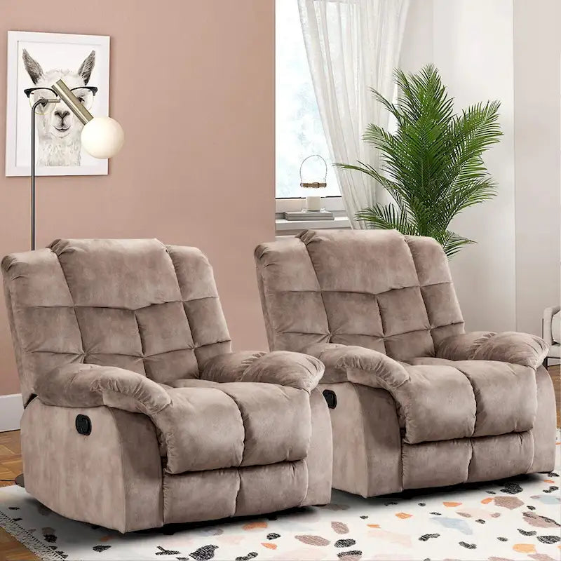 Manual Reclining Fabric Recliner and Single Sofa-32