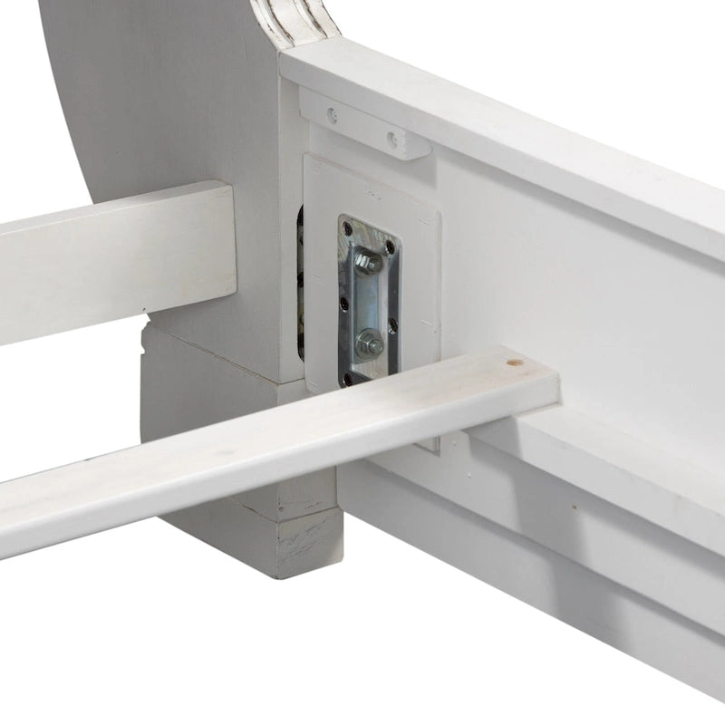 Antique White King Upholstered Sleigh Bed-9