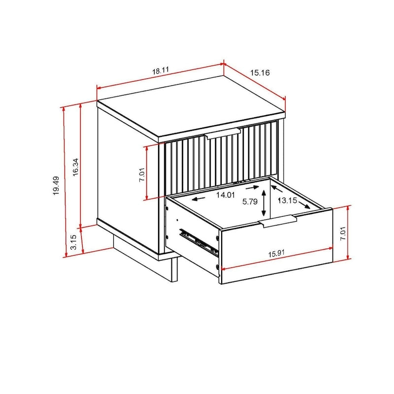Manhattan Comfort 2-Piece Granville Modern Solid Wood Standard Dresser and Nightstand Set-21