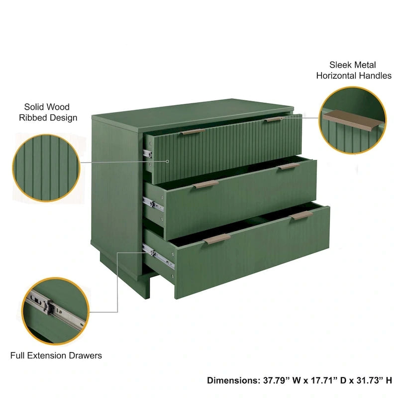 Manhattan Comfort 2-Piece Granville Modern Solid Wood Standard Dresser and Nightstand Set-22