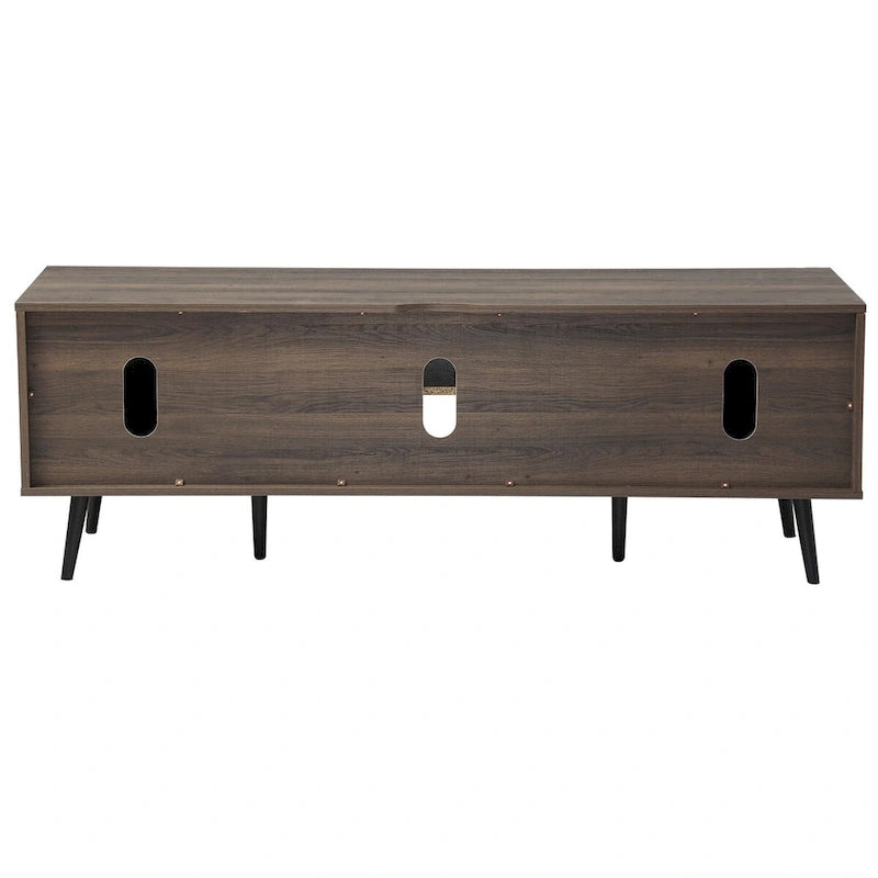 Mid Century Modern TV Stand 61.6 inch Black & Grey-8