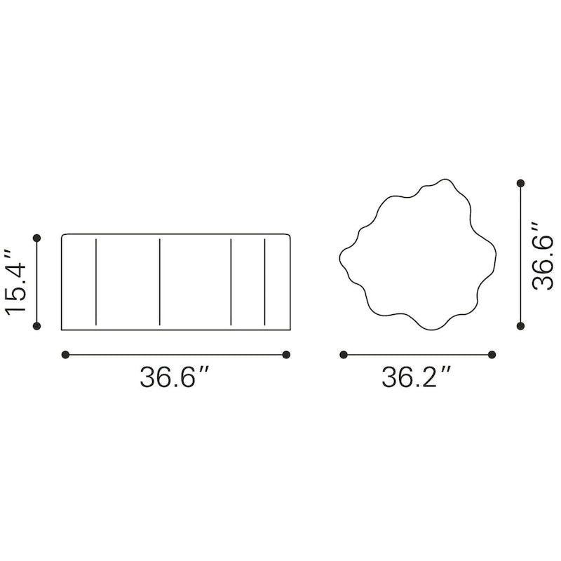 Coffee Table - 36.6 W x 36.2 D x 15.4 H-3