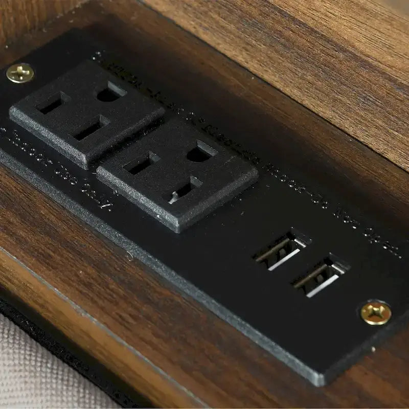 Upholstered Platform Bed with Storage Headboard-19