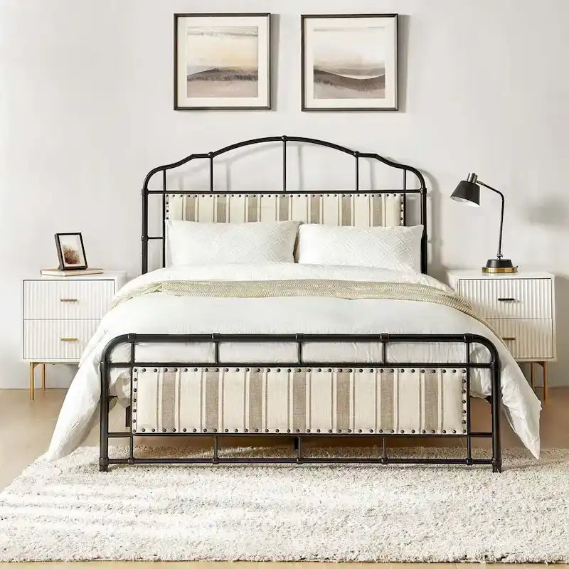 Eufemia Industrial 62 High Headboard Platform Metal Bed Frame by HULALA HOME-16