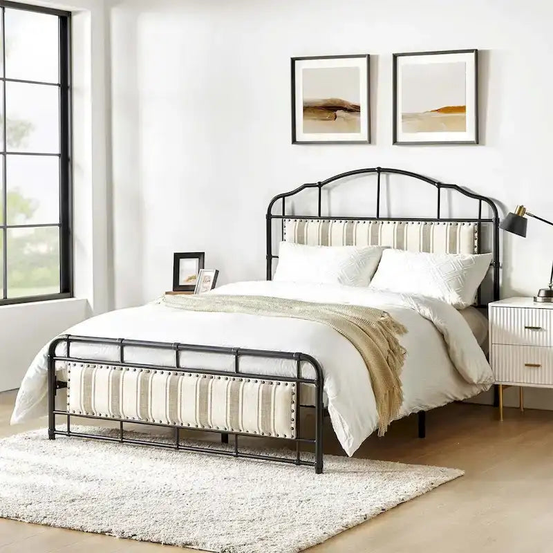 Eufemia Industrial 62 High Headboard Platform Metal Bed Frame by HULALA HOME-18