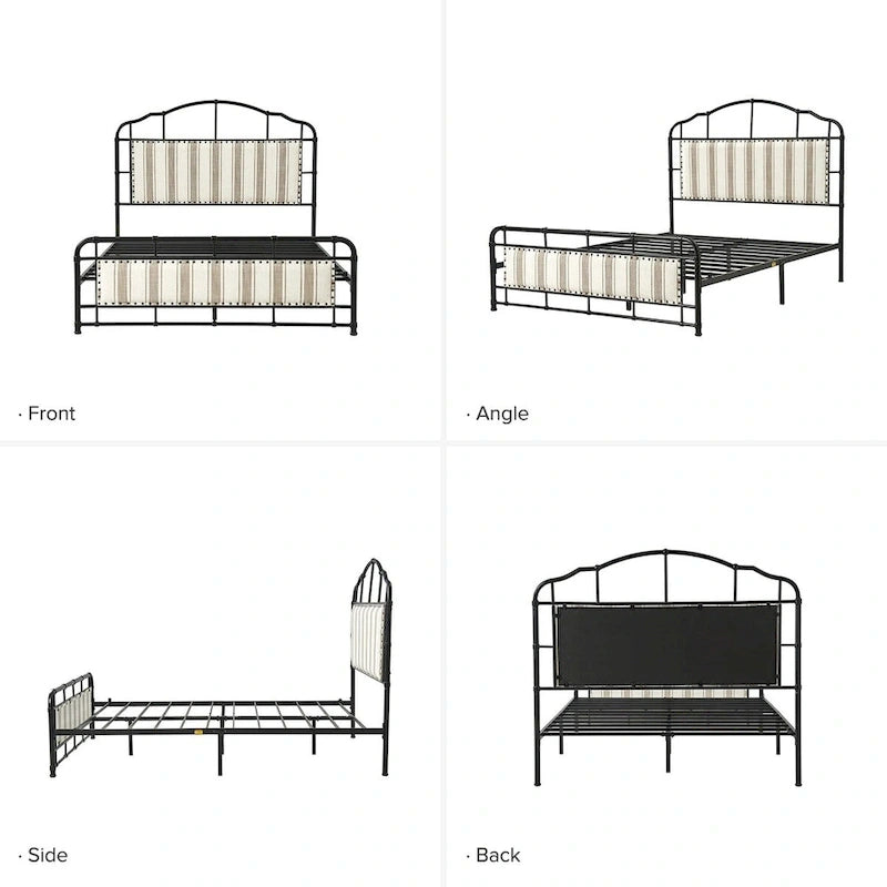 Eufemia Industrial 62 High Headboard Platform Metal Bed Frame by HULALA HOME-19