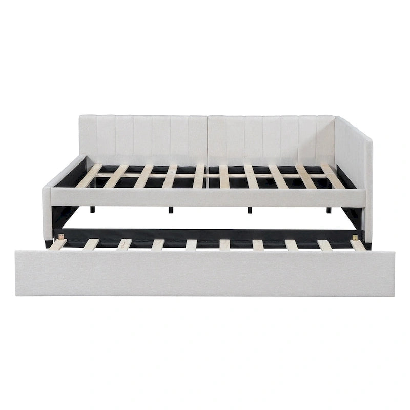 Merax Full Size Upholstered Daybed with Trundle-3