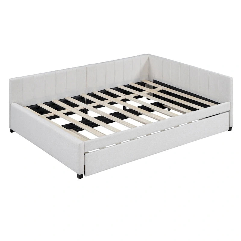 Merax Full Size Upholstered Daybed with Trundle-4