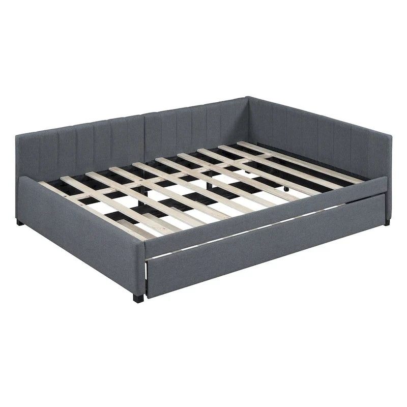 Merax Full Size Upholstered Daybed with Trundle-12