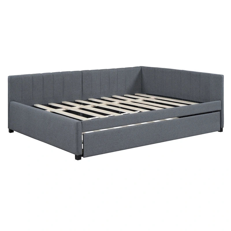 Merax Full Size Upholstered Daybed with Trundle-14