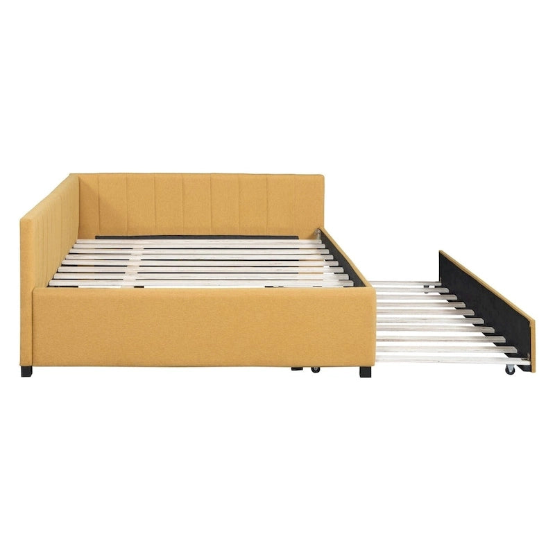 Merax Full Size Upholstered Daybed with Trundle-21
