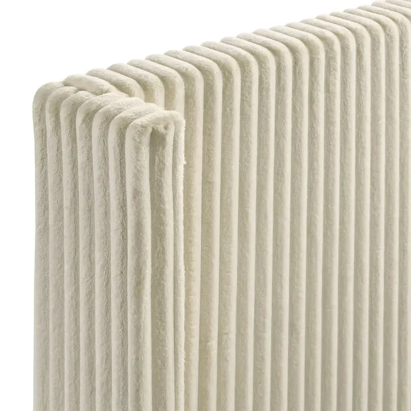 Roundhill Furniture Mavela Wide Wale Corduroy Upholstery Panel Bed, King Size-3