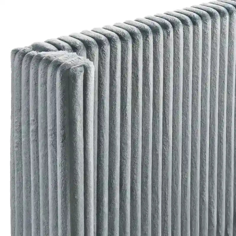 Roundhill Furniture Mavela Wide Wale Corduroy Upholstery Panel Bed, King Size-8