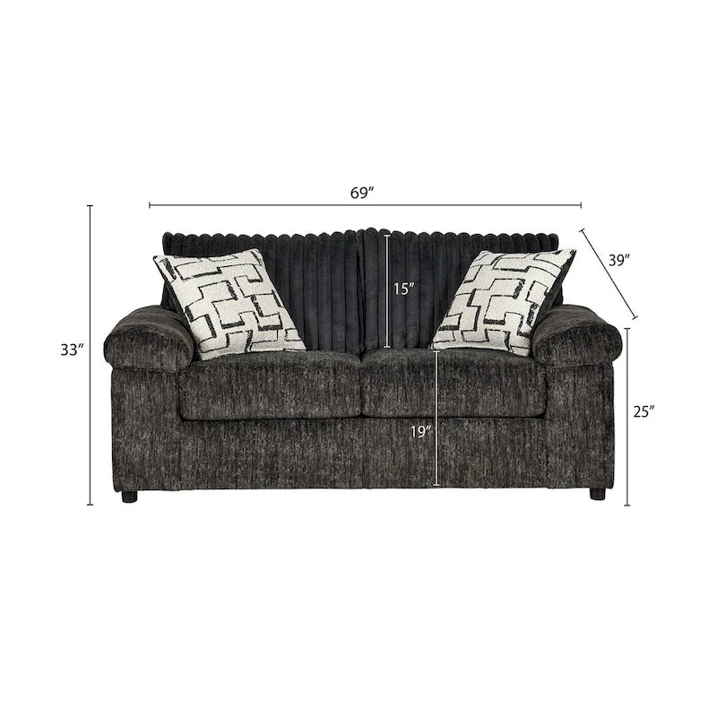 Roundhill Furniture Nason Wide Wale Corduroy Sofa, Loveseat, and Cuddle Chair Set-21