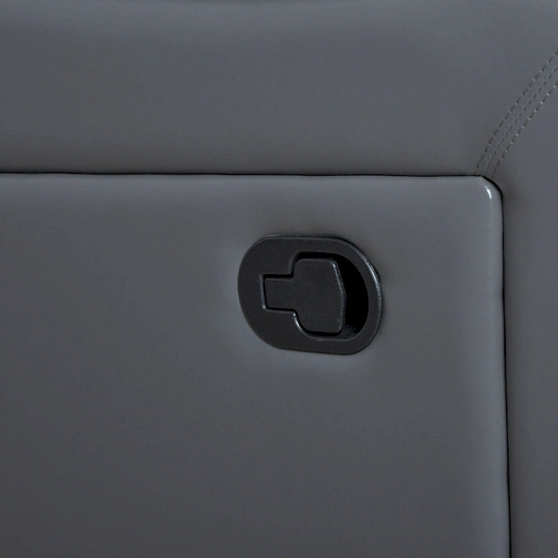 2-Piece Classic Faux Leather Manual Reclining Living Room Sofa Set with Console and Cup Holders-18