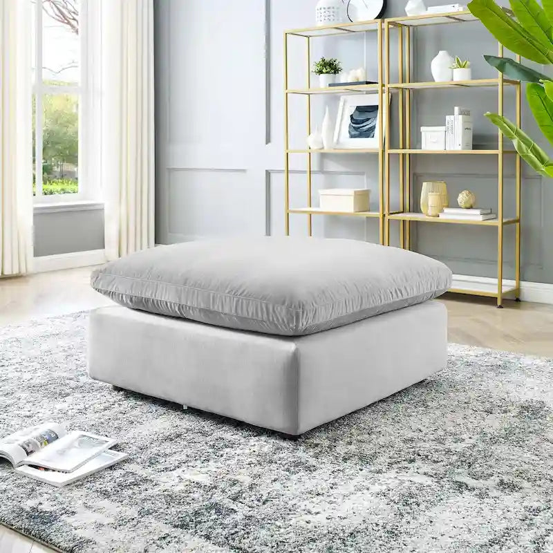 Commix Down Filled Overstuffed Performance Velvet Ottoman-35