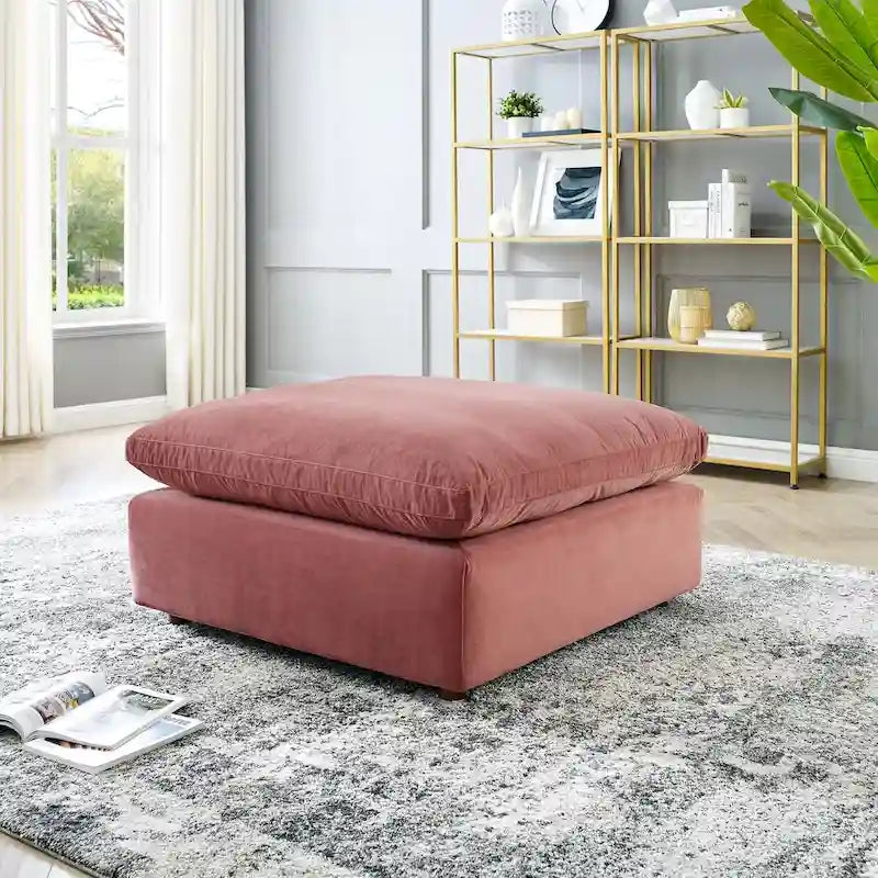 Commix Down Filled Overstuffed Performance Velvet Ottoman-38
