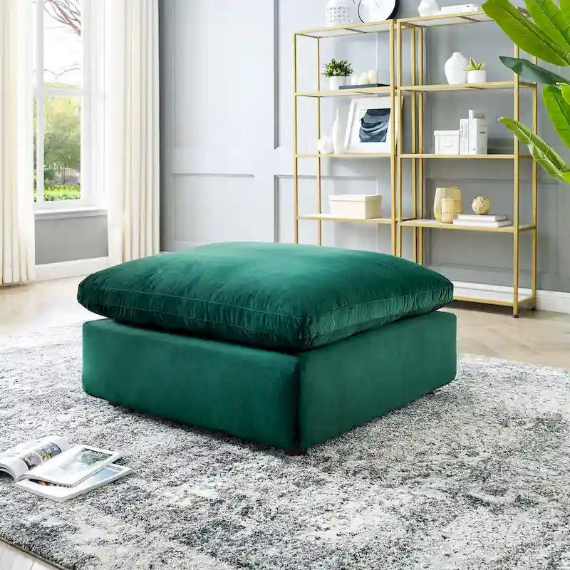Commix Down Filled Overstuffed Performance Velvet Ottoman-3