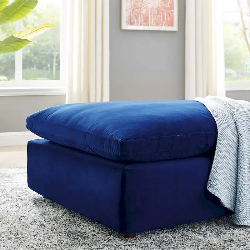 Commix Down Filled Overstuffed Performance Velvet Ottoman-17