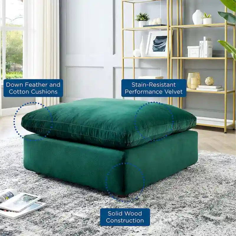 Commix Down Filled Overstuffed Performance Velvet Ottoman-22