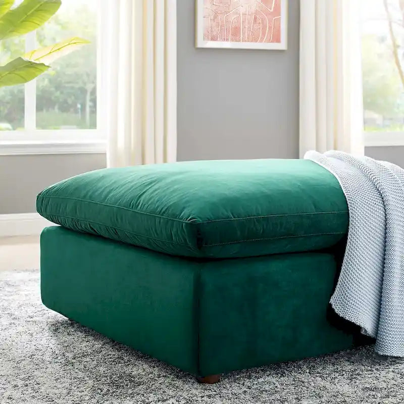 Commix Down Filled Overstuffed Performance Velvet Ottoman-23