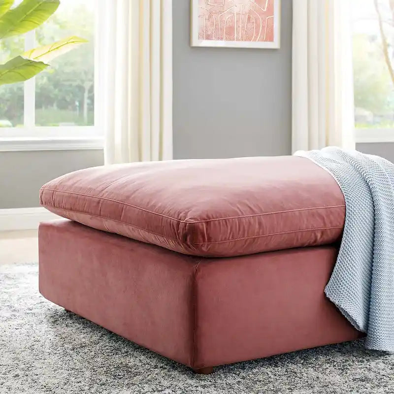 Commix Down Filled Overstuffed Performance Velvet Ottoman-29
