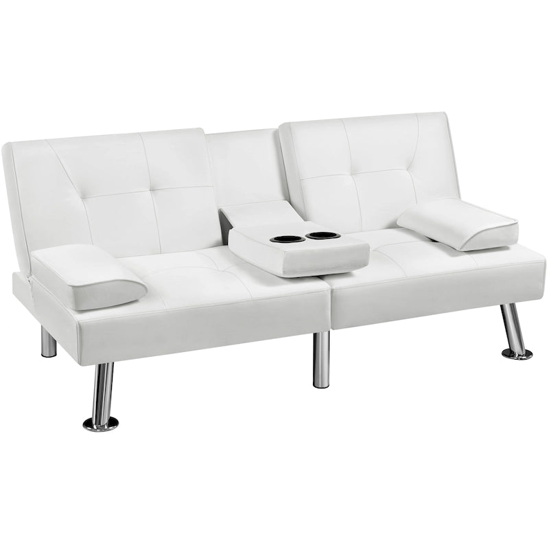 Yaheetech Faux Leather Convertible Futon Sofa Bed 3-In-1 Adjustable Futon Couch-39