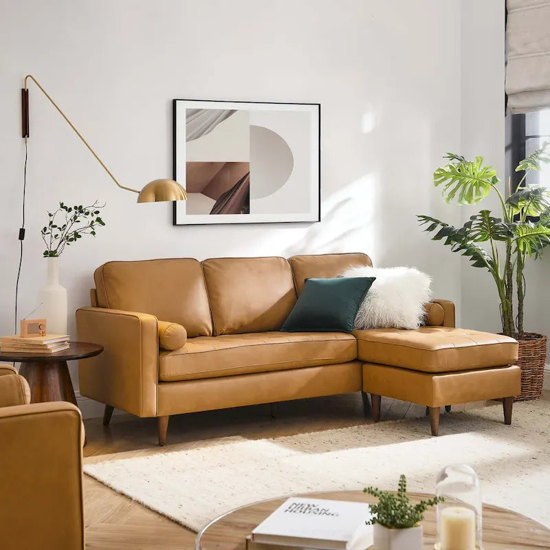 Valour 78 Leather Apartment Sectional Sofa-10