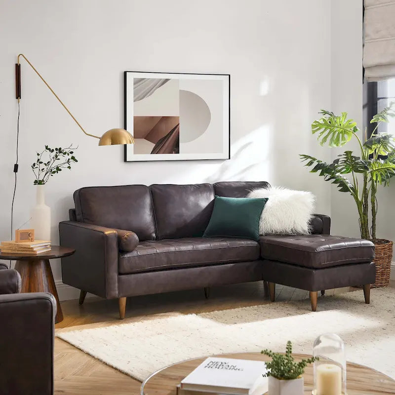 Valour 78 Leather Apartment Sectional Sofa-19
