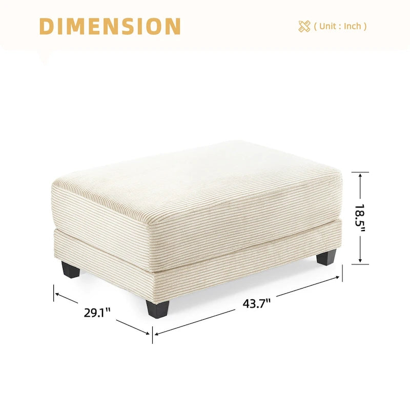 The Contemporary Oversized Corduroy Ottoman-4
