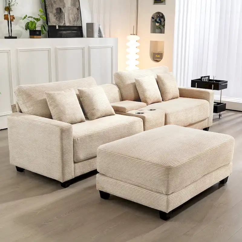 The Contemporary Oversized Corduroy Ottoman-5