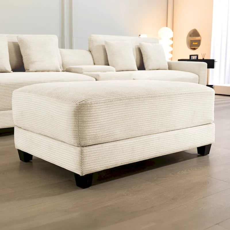 The Contemporary Oversized Corduroy Ottoman-7