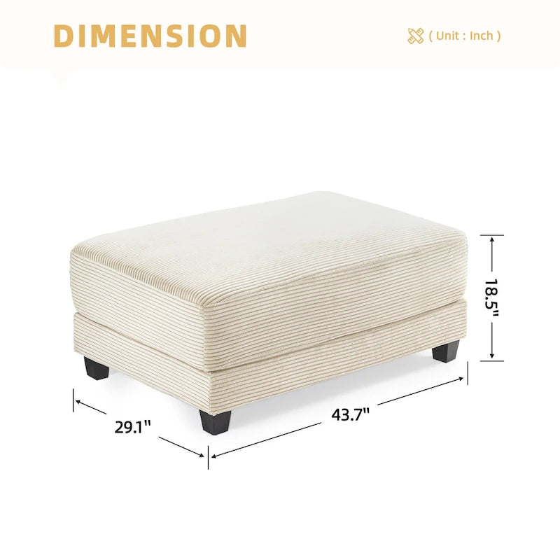 The Contemporary Oversized Corduroy Ottoman-8