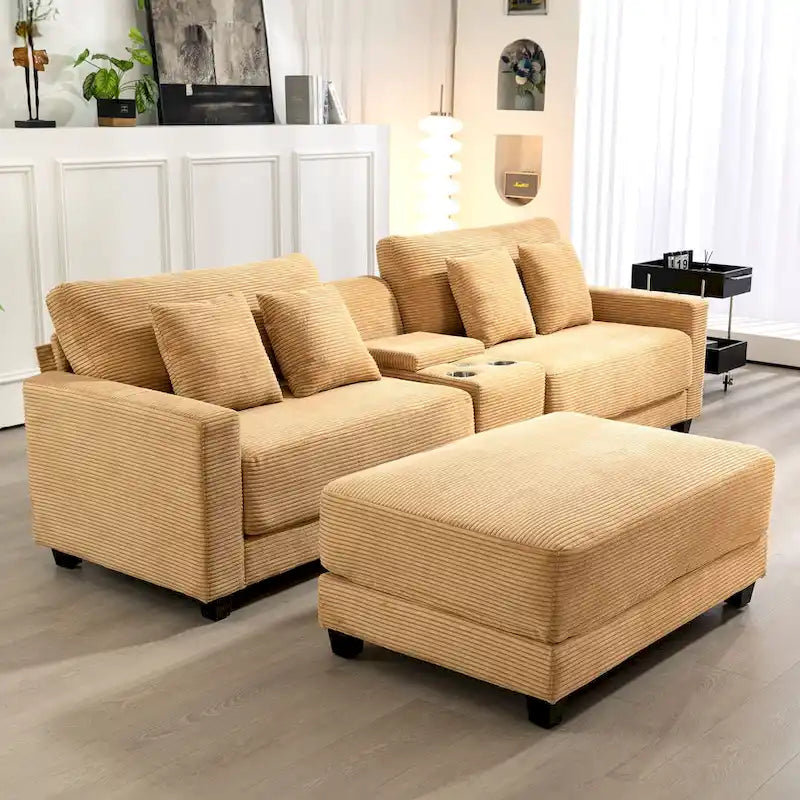 The Contemporary Oversized Corduroy Ottoman-30