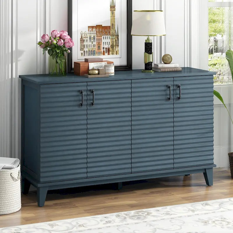 Sideboard with 4 Door Large Storage Buffet with Adjustable Shelves-2