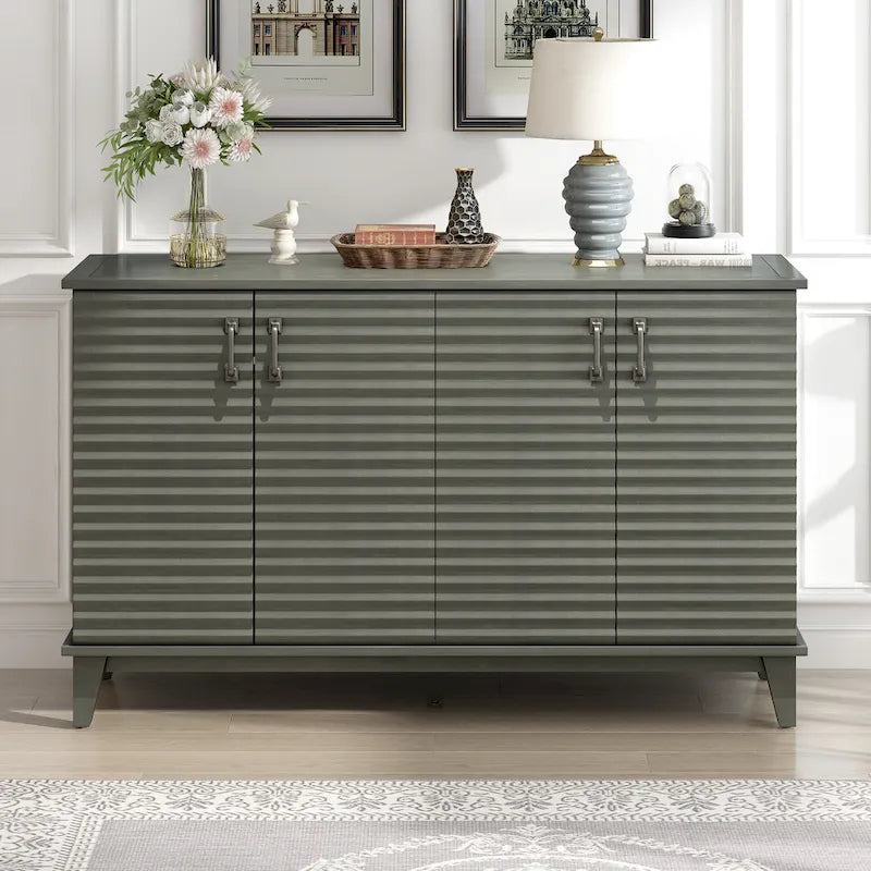 Sideboard with 4 Door Large Storage Buffet with Adjustable Shelves-6