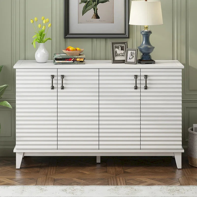 Sideboard with 4 Door Large Storage Buffet with Adjustable Shelves-26