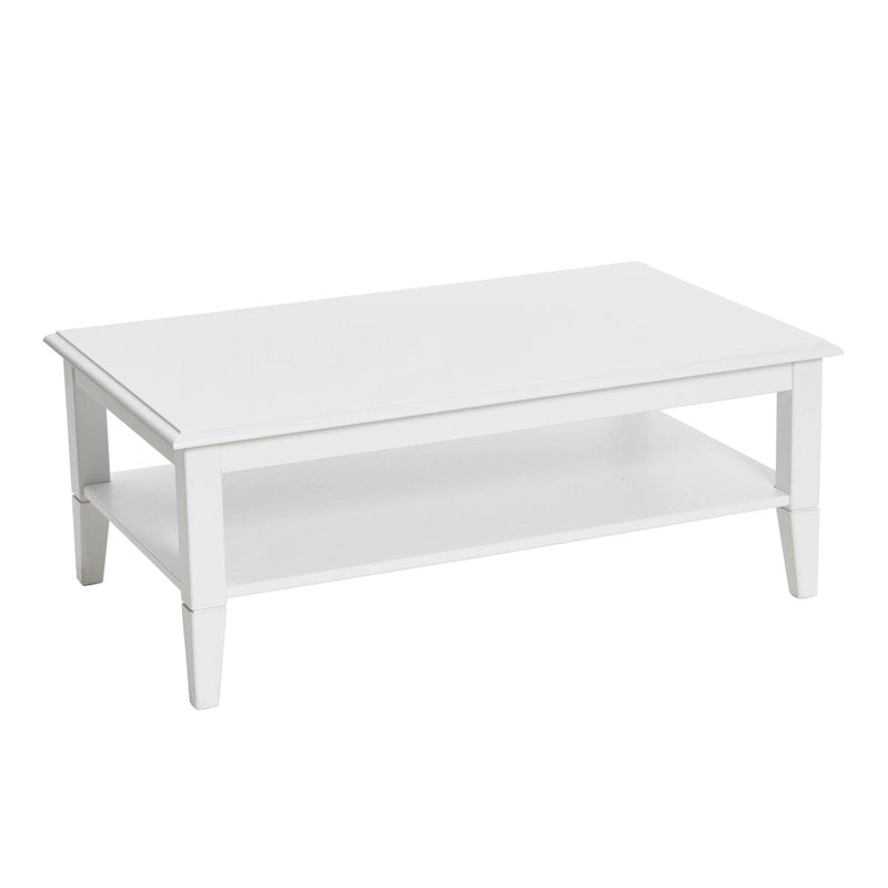 Coffee Table with Storage Shelf and Solid Wood Legs-8