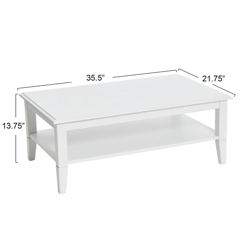 Coffee Table with Storage Shelf and Solid Wood Legs-4