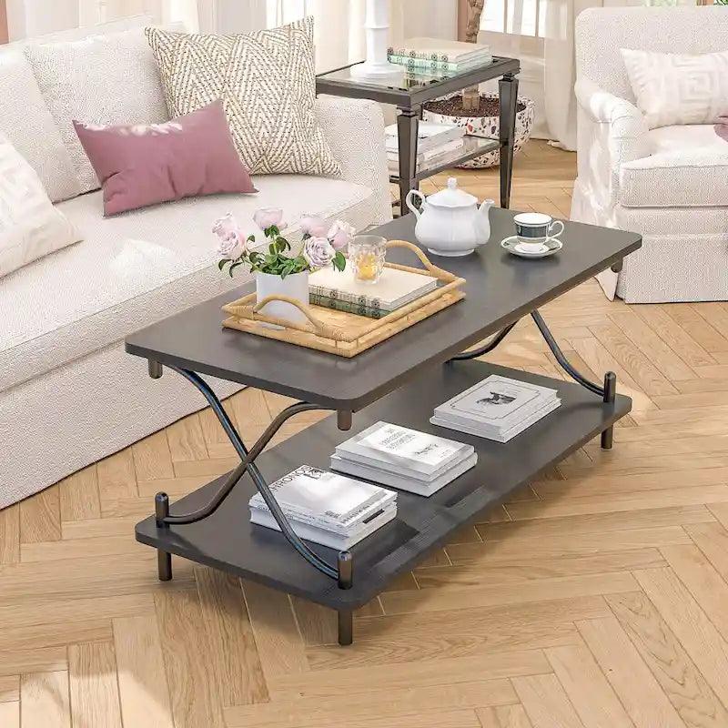 Brown 3-Piece Coffee Table Set with 2 End Tables-4