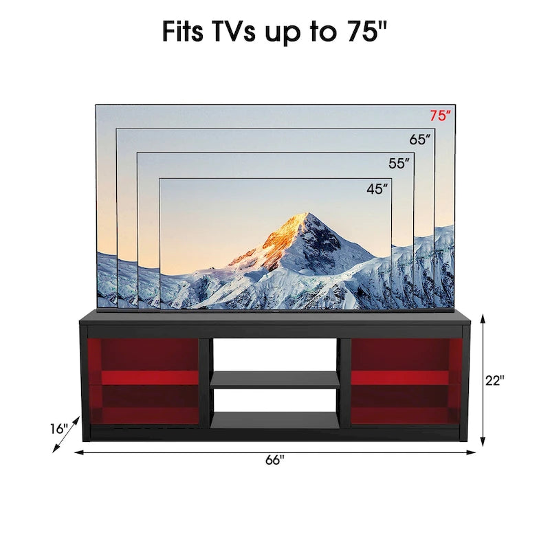 66 Modern RGB LED TV Stand Console Table for TV's up to 75-5