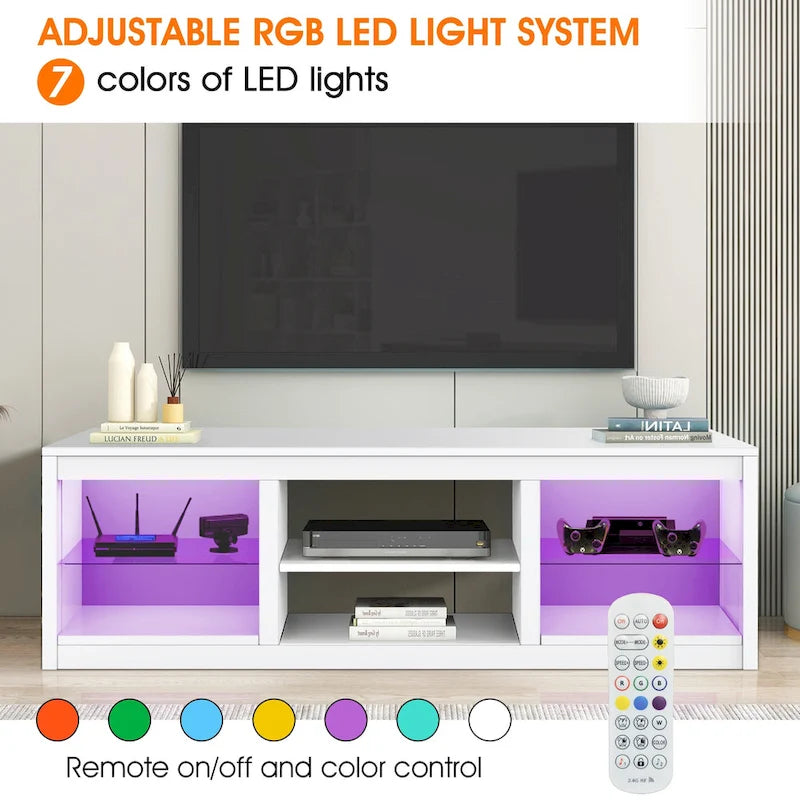 66 Modern RGB LED TV Stand Console Table for TV's up to 75-16