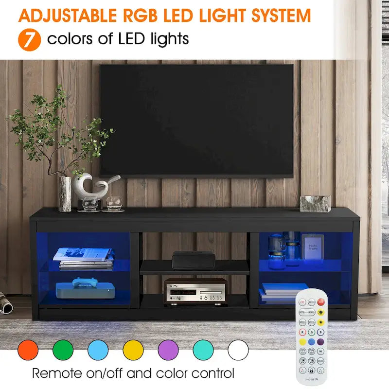 66 Modern RGB LED TV Stand Console Table for TV's up to 75-24