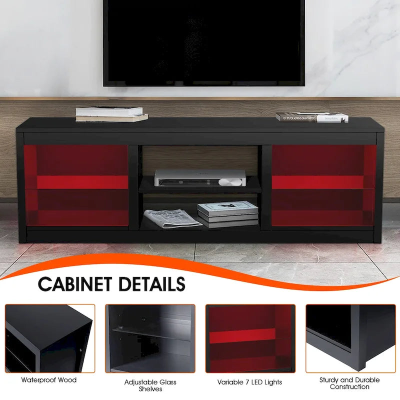 66 Modern RGB LED TV Stand Console Table for TV's up to 75-25
