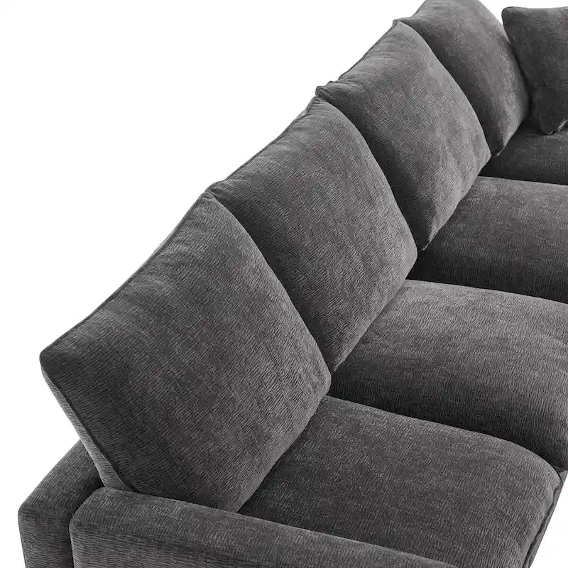Nestfair Modern U Shape Modular Sofa 7 Seat Chenille Sectional Couch Set with 2 Pillows Included-5
