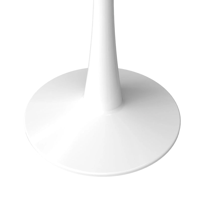 White Round Dining Table for 4, 35" Sintered Stone Pedestal-32