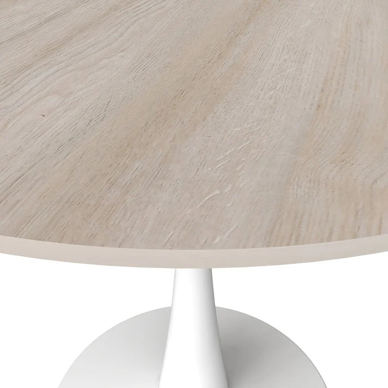 White Round Dining Table for 4, 35" Sintered Stone Pedestal-33