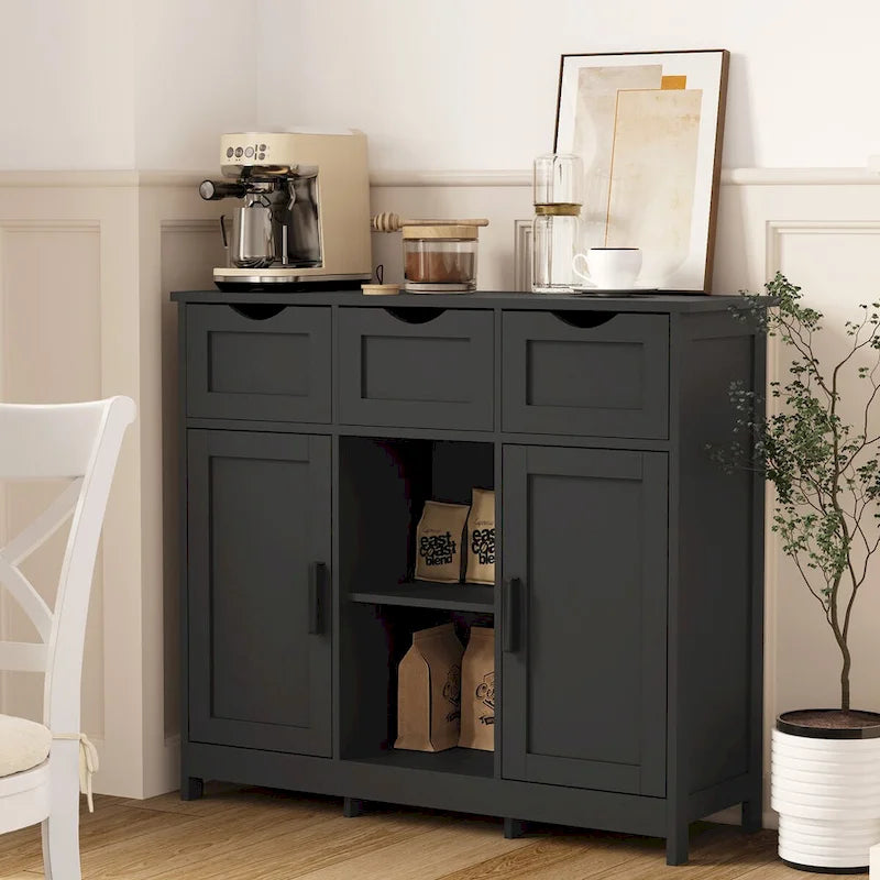 Roomfitters Morden Buffet Sideboard Cabinet with doors and drawers, Coffee Bar Cabinet, Sideboard with Storage-4