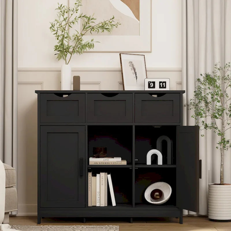 Roomfitters Morden Buffet Sideboard Cabinet with doors and drawers, Coffee Bar Cabinet, Sideboard with Storage-5