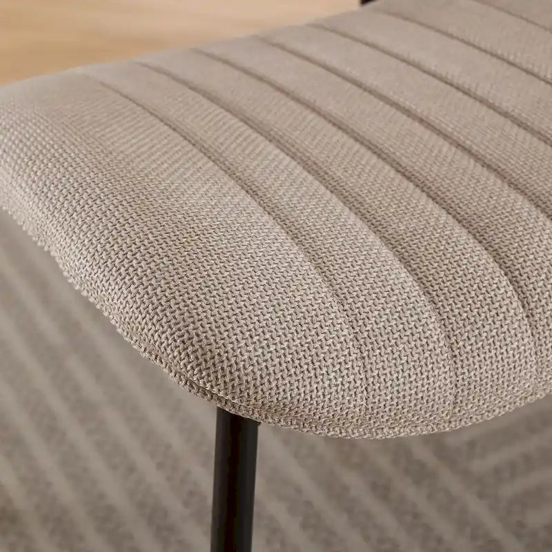 Retro Linen Dining Chairs Set of 2, Bentwood Back with Metal Legs-27